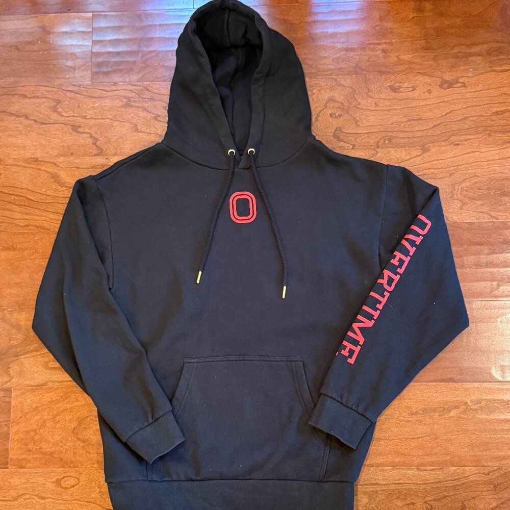 OVERTIME Men's Black Hoodie, Size M